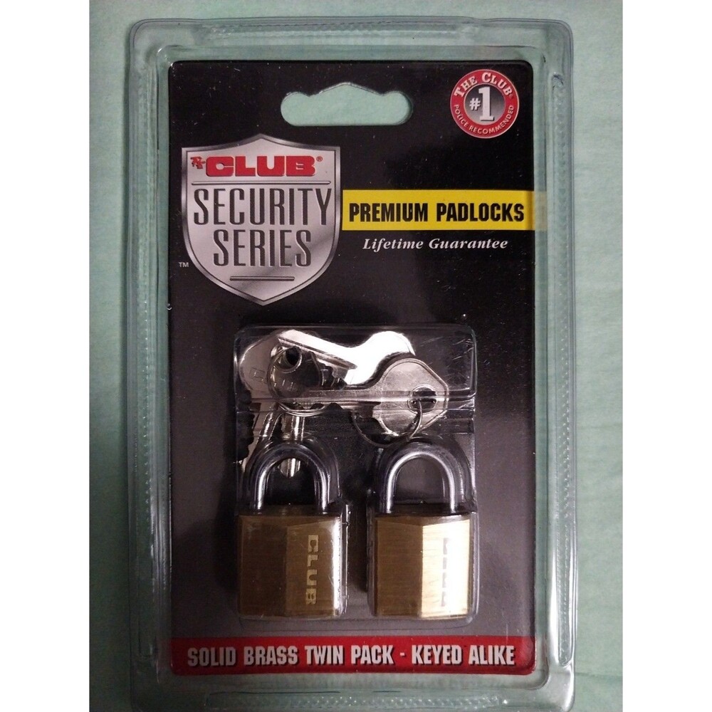 2 The CLUB Security Series Premium Padlocks Solid Brass Keyed Alike UTL825 KA